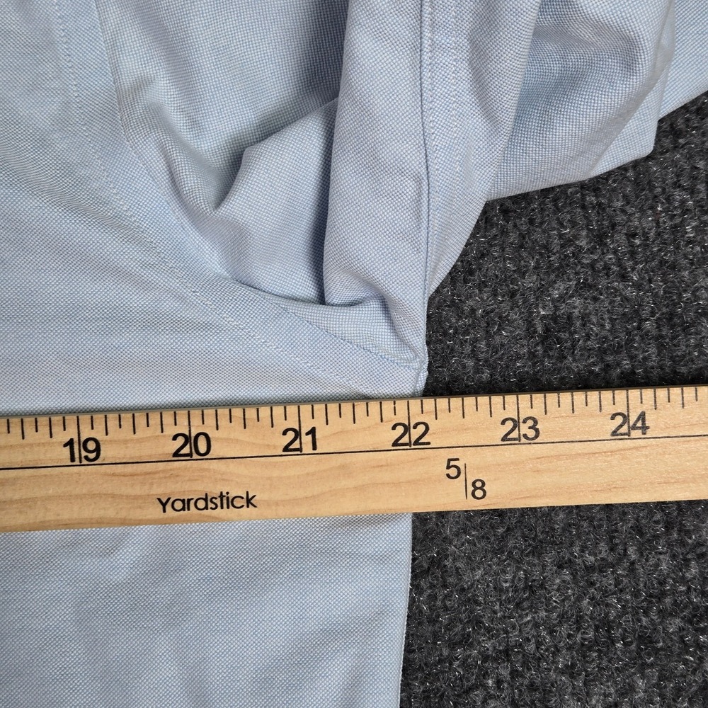 L.L. Bean Dress Shirt Mens 16-32 256513 Blue Wrinkle Resistant Button-Down Trim - Picture 12 of 14